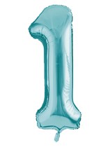 Powder Blue Number One 34" Foil Balloon