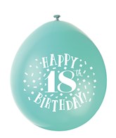 Assorted Colour 18th Birthday Latex Balloons 10pk