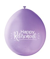 Assorted Colour Retirement Latex Balloons 10pk