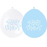 Blue and White Baby Shower Latex Balloons 10pk