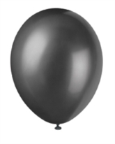 12" Ink Black Pearlized Latex Balloons - 50pk