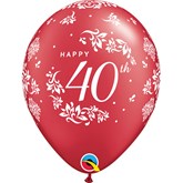 40th Anniversary 11" Pearl Red Latex 6pk