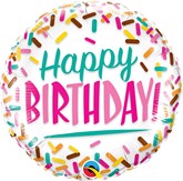 Happy Birthday Sprinkles 18" Foil Balloon