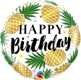 Birthday Golden Pineapples 18" Foil Balloon