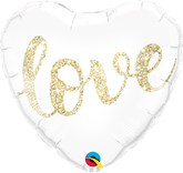 Gold Glitter Love 18" Heart Foil Balloon