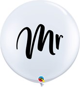 Wedding Mr White 3ft Latex Balloons 2pk