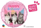 Happy Birthday Kittens 18" Foil Balloon
