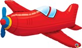Red Vintage Airplane 36" Foil Balloon