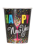 Happy New Year Confetti 9oz Paper Cups 8pk
