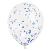 Royal Blue Confetti Filled Clear 12" Latex 6pk