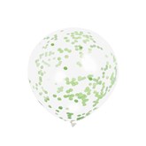 Lime Green Confetti Filled Clear 12" Latex 6pk