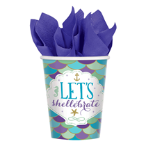 Mermaid Shellabrate Party Paper Cups 8pk