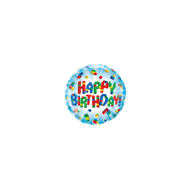 Mini Happy Birthday Bricks 9" Foil Balloon