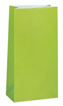 Lime Green Paper Sweet Bags 12pk