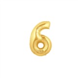 Gold Number 6 Air Fill Foil Balloon 7"