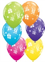Presents & Stars 11" Asst. Balloons 25pk