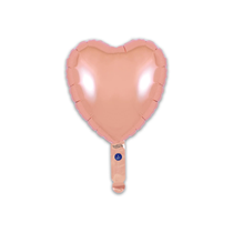 Oaktree Rose Gold 9" Heart Foil Balloon (Loose & Self-Seal)