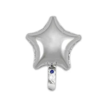 Oaktree Silver 9" Star Foil Balloon (Loose & Self-Seal)