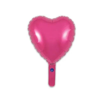  Oaktree Hot Pink 9" Heart Foil Balloon (Loose & Self-Seal)