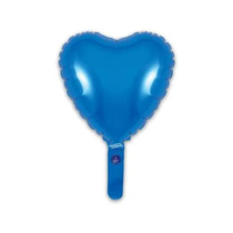 Oaktree Blue 9" Heart Foil Balloon (Loose & Self-Seal)
