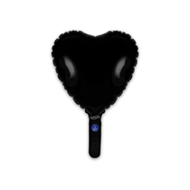 Oaktree Black 9" Heart Foil Balloon