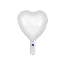 Oaktree Matt White 9" Heart Foil Balloon (air fill)
