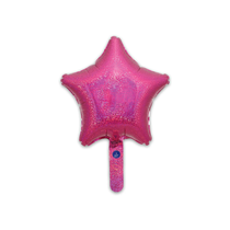 Oaktree Hot Pink Holographic 9" Star Foil Balloon