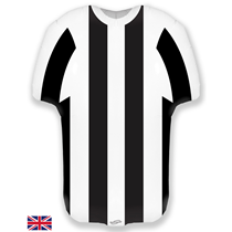 Football Shirt Black And White Strip 24" Foil Shape Balloon