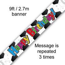 Happy Birthday Football 9ft Foil Banner