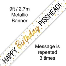 Happy BIrthday Pisshead Banner 9ft