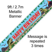 Jurassic Dinosaur Birthday Banner 9ft