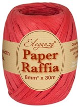 Red Paper Raffia Balloon Ribbon 30m