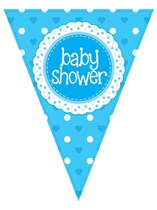 Baby Shower Blue Flag Banner 3.9M
