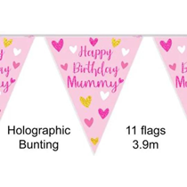 Happy Birthday Mummy Party Bunting 3.9m 11 Flags