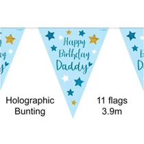 Happy Birthday Daddy Party Bunting 3.9m 11 Flags