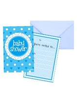 Baby Shower Blue Invitations 8pk