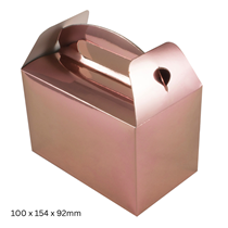 Metallic Rose Gold Party Lunch Box 6pk