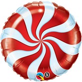 Red Candy Swirl 18" Foil Balloon