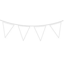 White Solid Colour Waterproof Bunting 20 Flags 10m