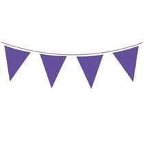 Purple Solid Colour Bunting 20 flags 10m