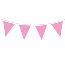 Light Pink Solid Colour Bunting 20 Flags 10m