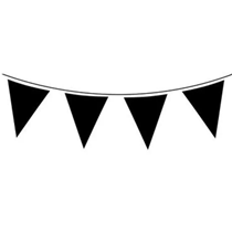 Black Solid Colour Bunting 20 Flags 10m