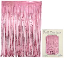 Metallic Light Pink Foil Door Curtain 2.4M