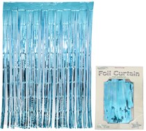 Light Blue Metallic Foil Door Curtain 2.4M