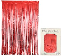 Red Metallic Foil Door Curtain 2.4M