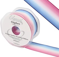 Wired Edge 38mm Pink & Blue Ombre Ribbon 20m