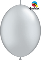 12" Silver Quick Link Latex Balloons - 50pk