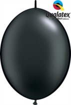 Qualatex 12" Pearl Onyx Black Quick Link Latex Balloons 50pk