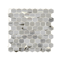 Sequin Silver Hexagon Single Wall Panel 30cm x 30cm
