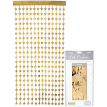 Gold Foil Stars Door Curtain 1m x 2m